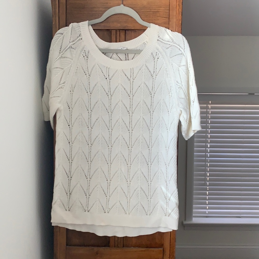 Trina Turk White Crew Neck Sweater